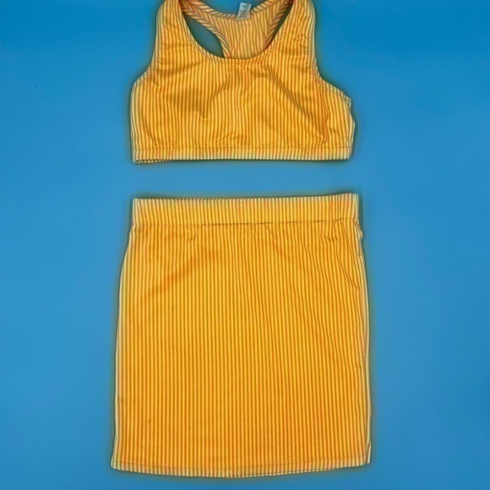 Popsicle Striped Color Skirt + Top Set